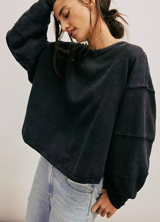 Free People Total Eclipse Tee-Black