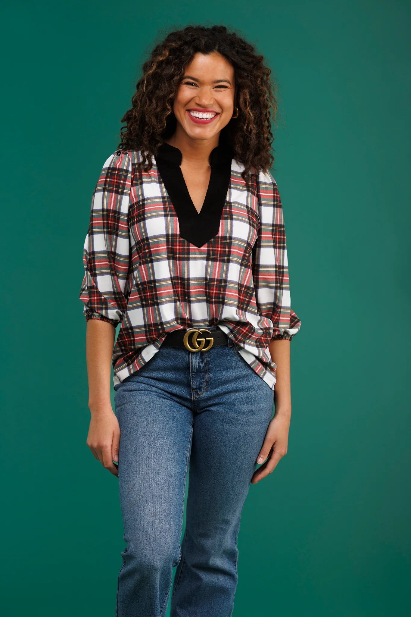 Smith & Quinn Eliza Top-Winter Tartan