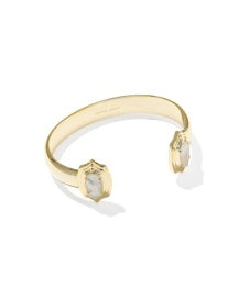 Kendra Scott Elton Stepped Frame Cuff Bracelet-Gold/Ivory Mother of Pearl