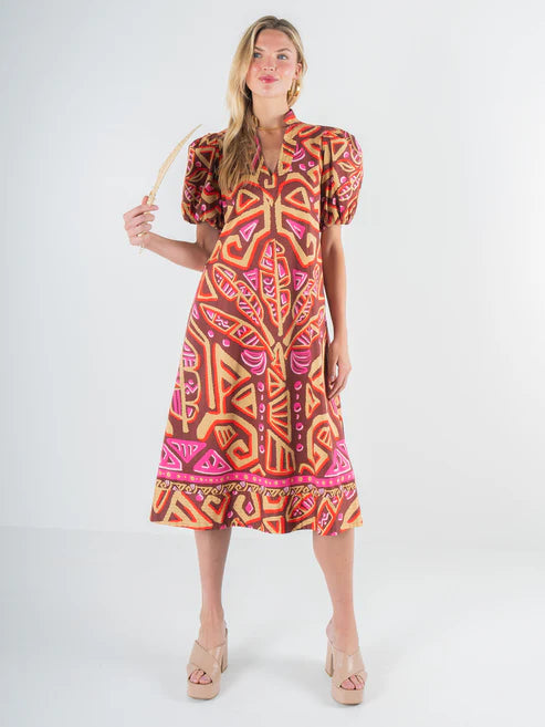 Emily McCarthy Hampton Dress Tribal Palm