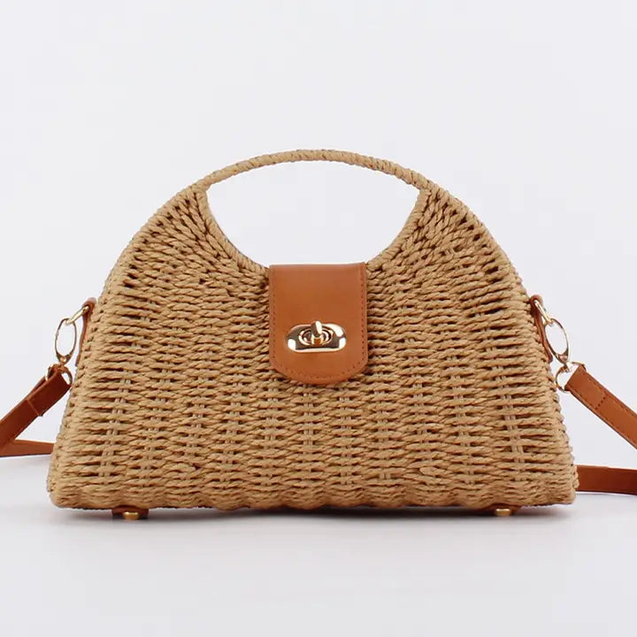 Accity Fashion Paper Rope Woven Handbag