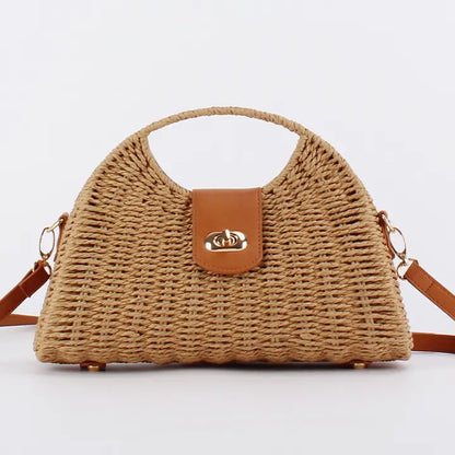 Accity Fashion Paper Rope Woven Handbag