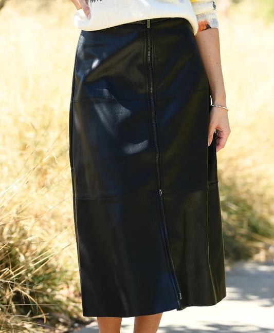 Elliott Lauren Faux Leather Skirt-Black