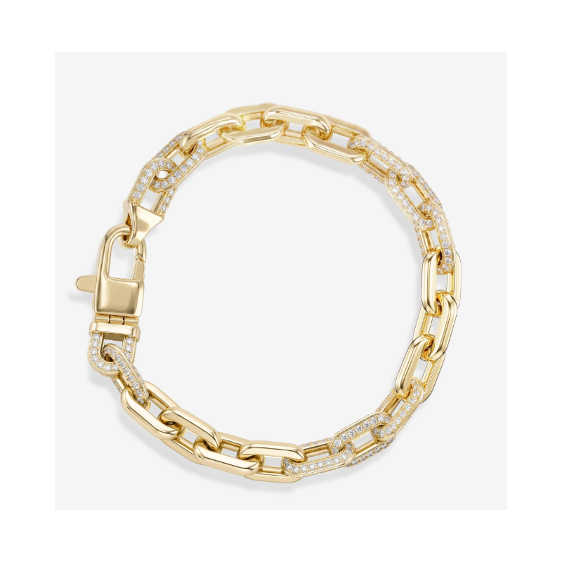Melinda Maria Micro Frankie Pave Chain 6.5mm Bracelet-7.5"