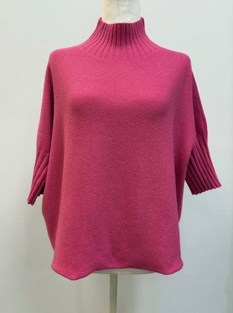 Rain & Rose Fuchsia Turtleneck