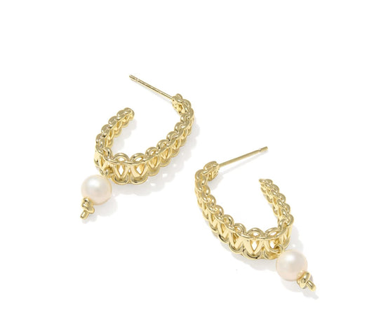 Kendra Scott Gabriella Pearl Hoop Earrings