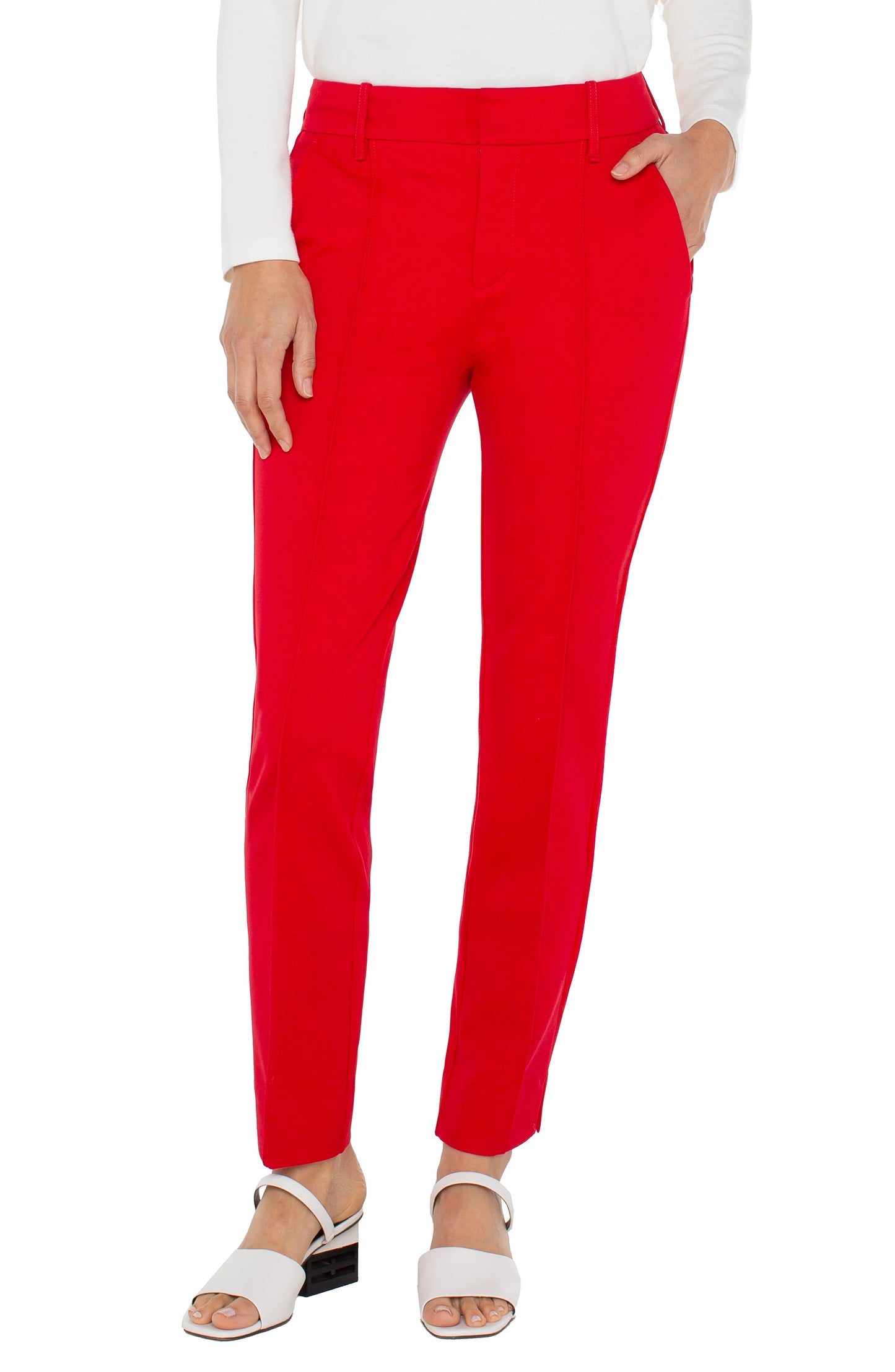 Liverpool Gemma Cigarette Trousers-Tango Red