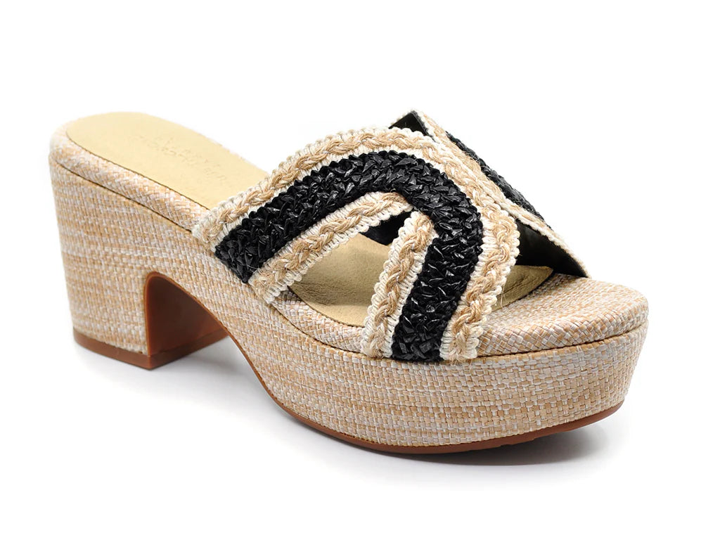 Chocolat Blu Gen Mule-Black Raffia