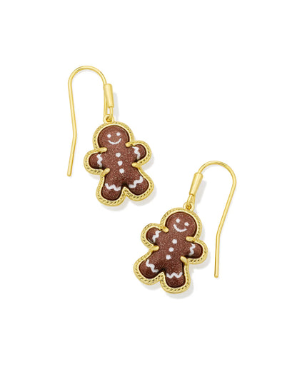 Kendra Scott Gingerbread Drop Earrings-Gold/Gold Brownstone