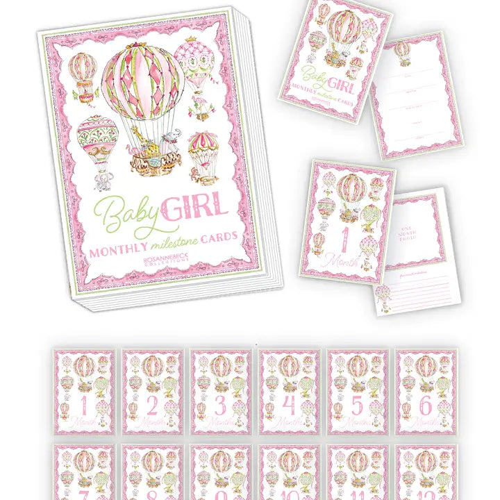 RosanneBeck Baby Girl Milestone Cards