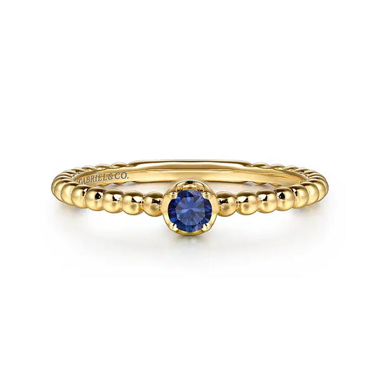 Gabriel 14kt Yellow Gold Stackable Ring-Sapphire