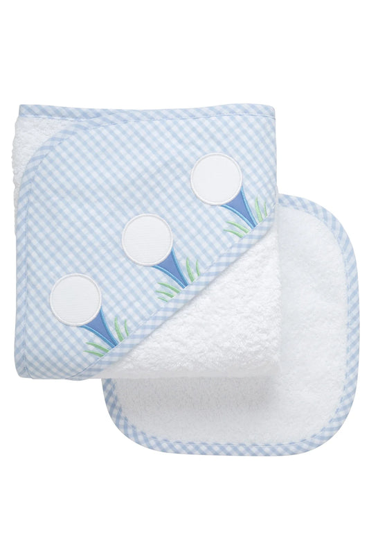 3 Marthas Golf Baby Hooded Towel & Washcloth Set