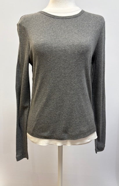 Elliot Lauren Layered T-Shirt-Grey/White