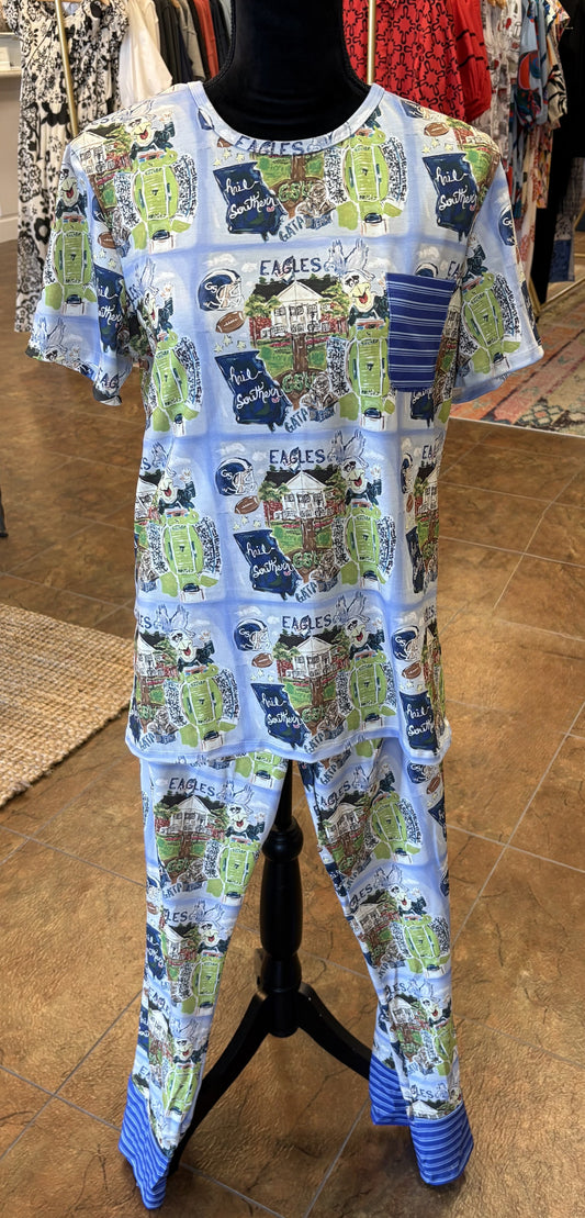 Mandi Paris Designs Long PJ's- Georgia Southern