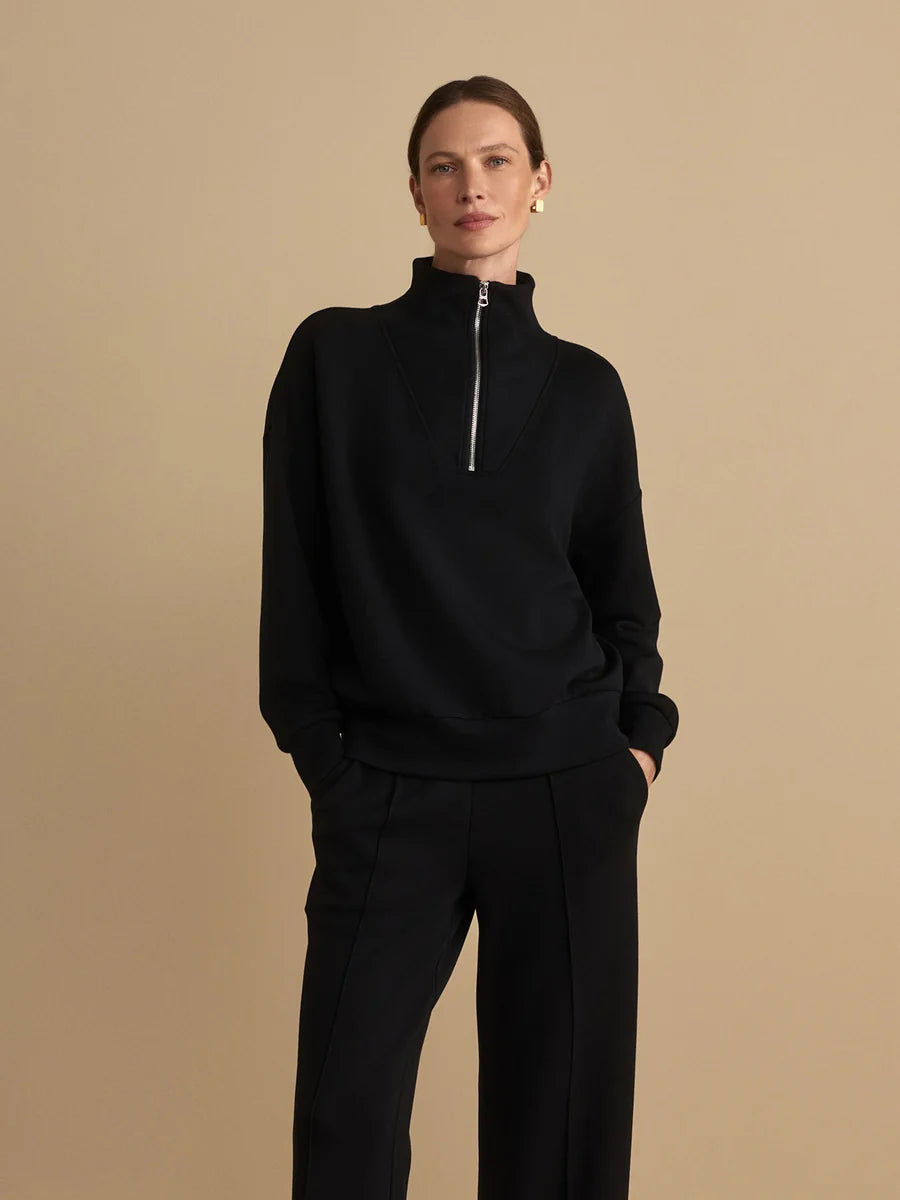 Varley Hawley Half Zip Sweat-Black