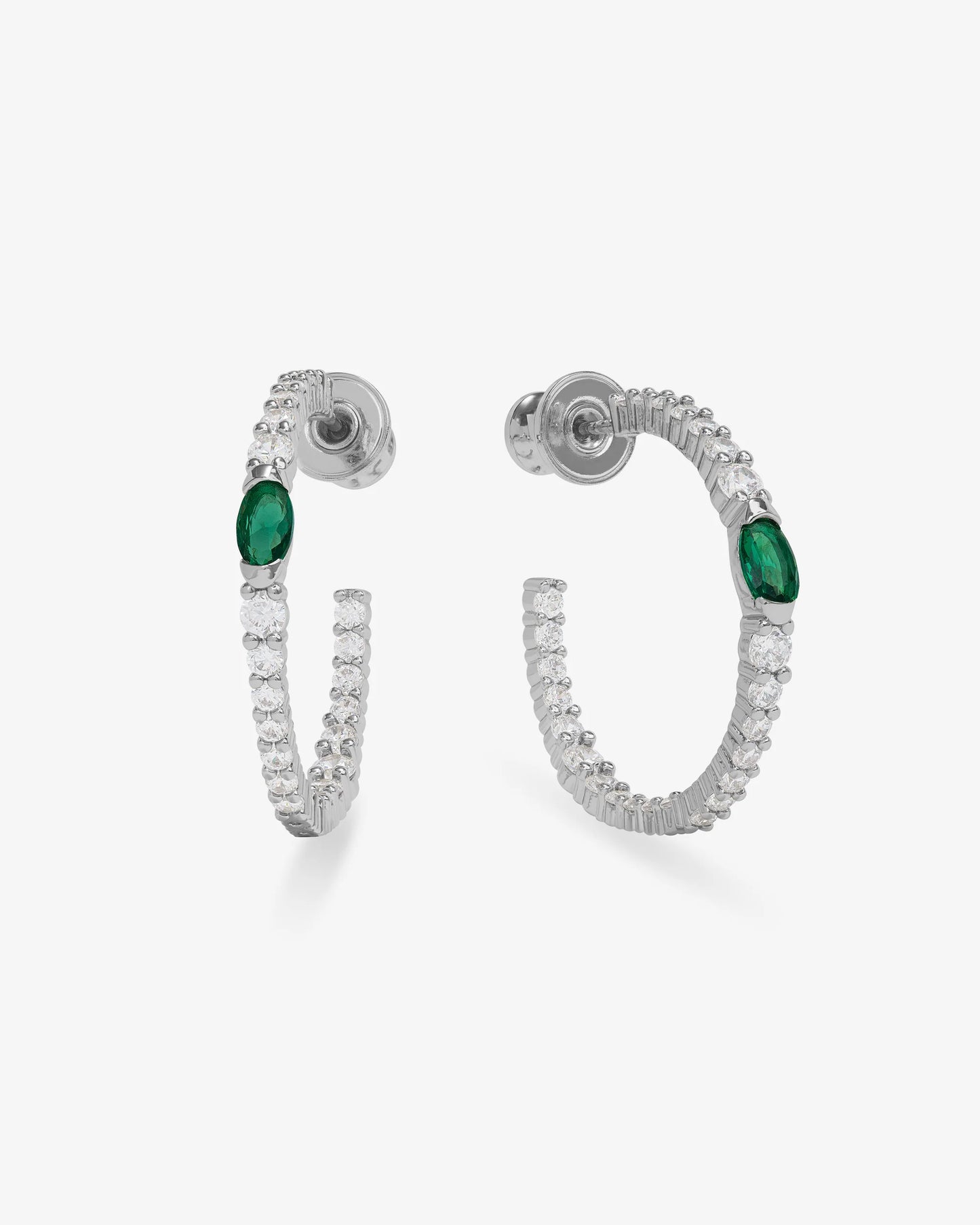 Melinda Maria Maven Hoops 1"-Emerald