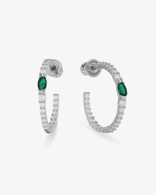 Melinda Maria Maven Hoops 1"-Emerald