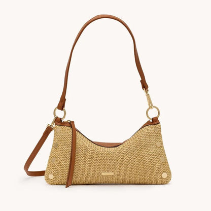 Hammitt Kyle Shoulder Bag-Cocoa Raffia/Gold