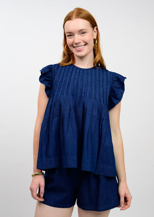 Ivy Jane Tucked Denim Top-Indigo
