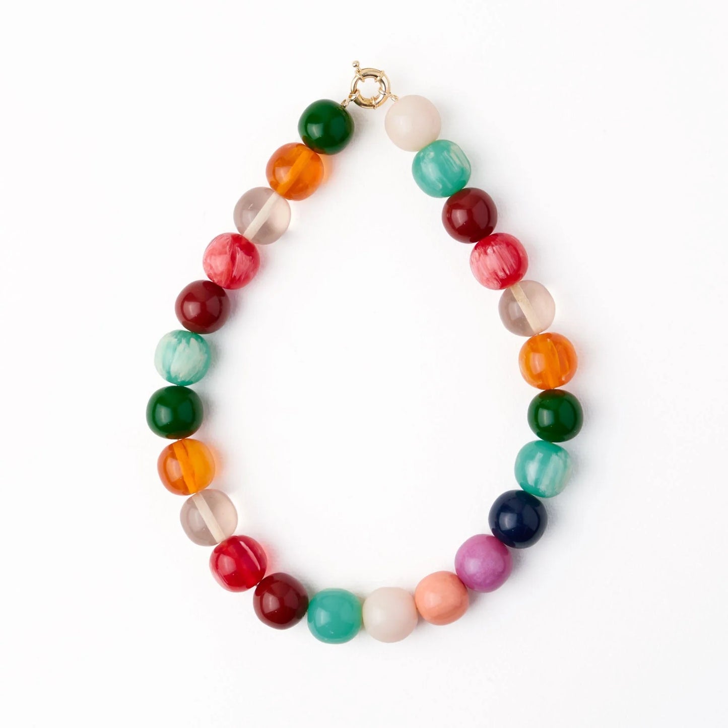 Ink + Alloy Iris Large Resin Bead Necklace