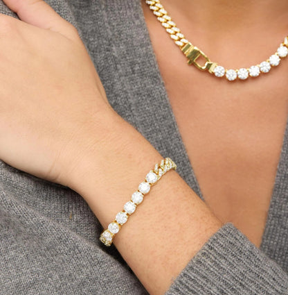 Melinda Maria Pavé Julian Loves Diamonds Bracelet 6.8mm-Gold