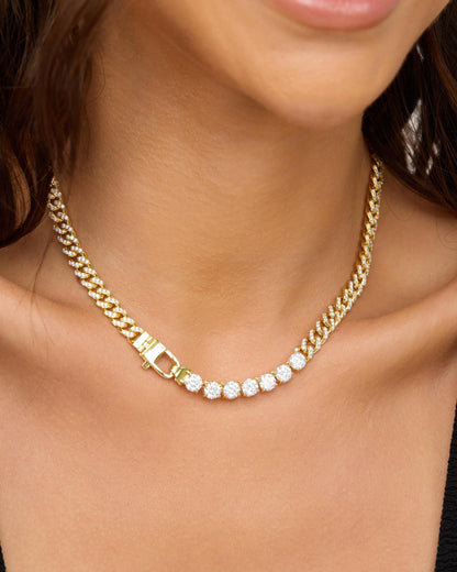 Melinda Maria Pavé Julian Loves Diamonds Necklace 6.8mm-Gold