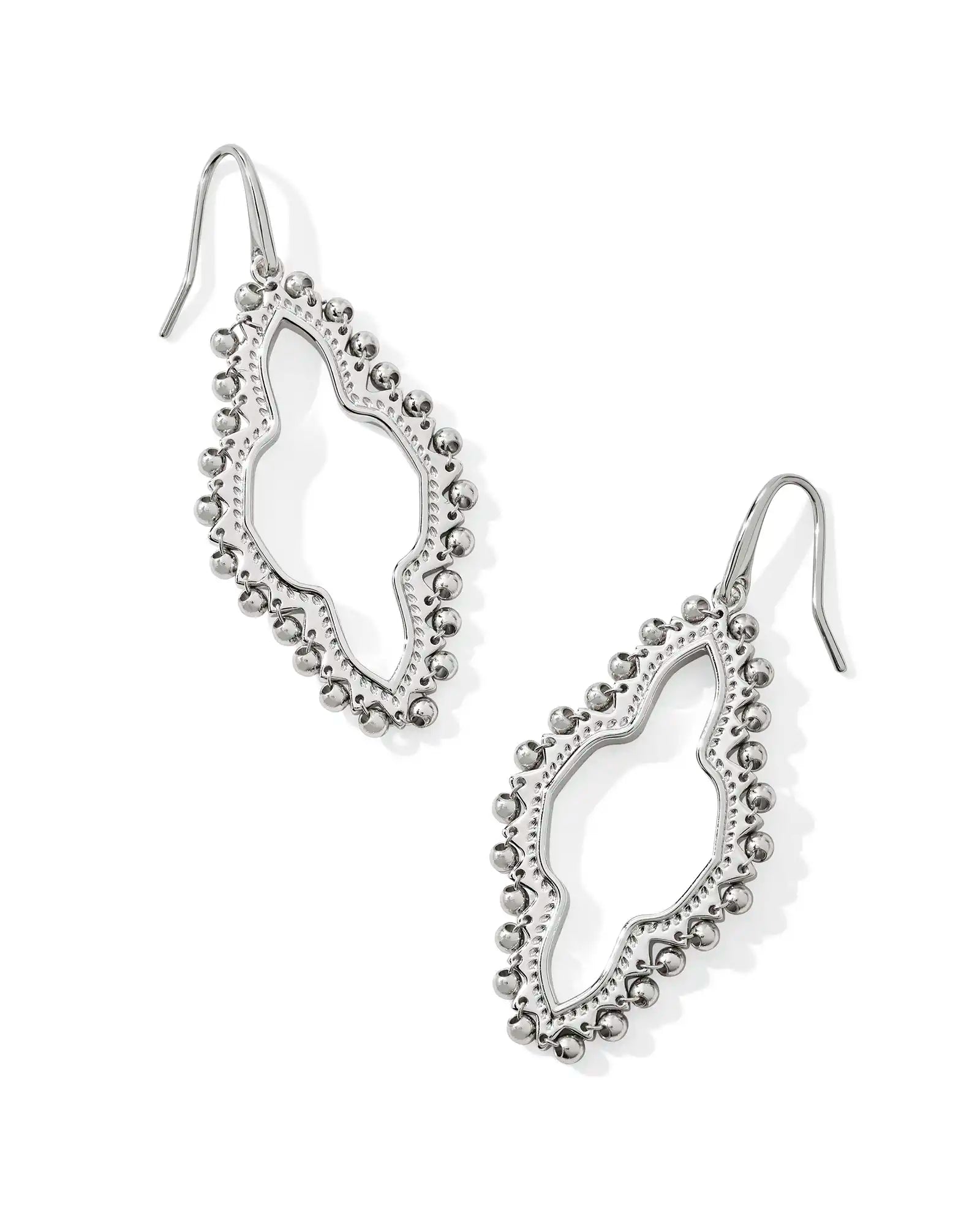 Kendra Scott Abbie Beaded Open Frame Earring Silver