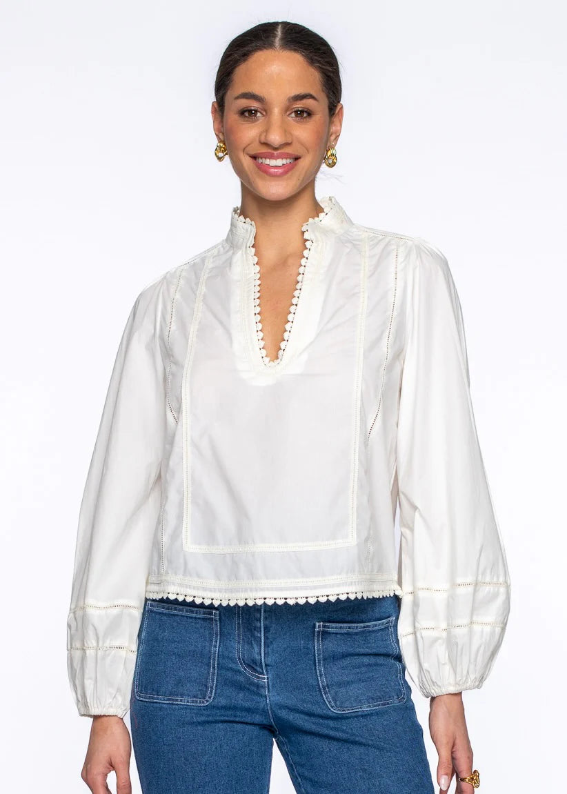 Elizabeth James Katie Top-Solid White