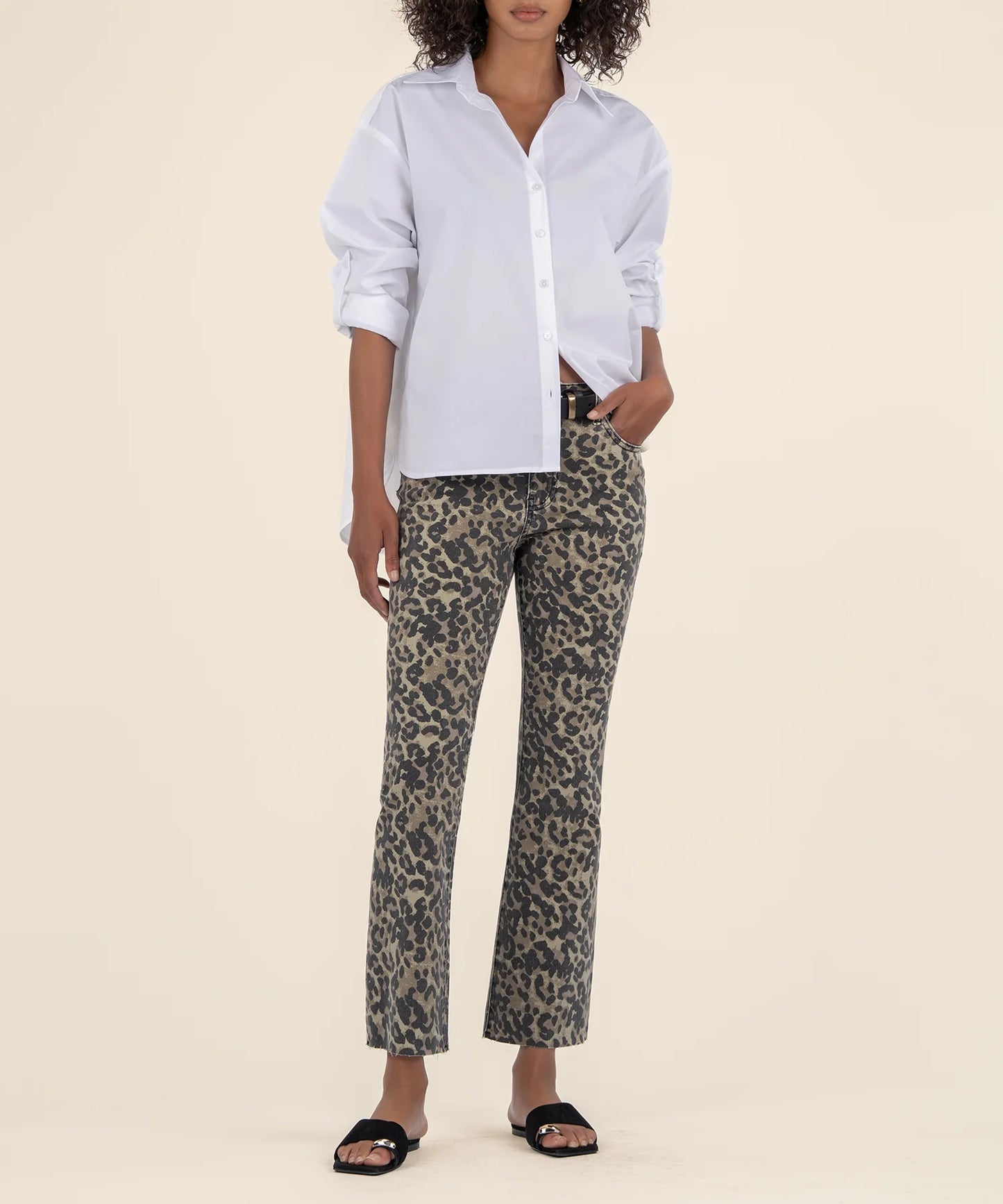 Kut From The Kloth Kelsey High Rise Ankle Flares-Sage