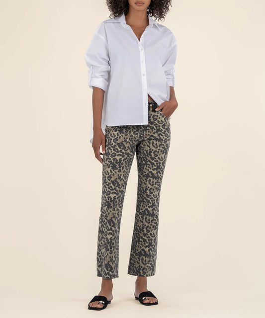 Kut From The Kloth Kelsey High Rise Ankle Flares-Sage