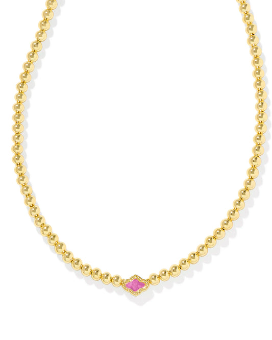 Kendra Scott Abbie Beaded Necklace Gold/Azalea Illusion