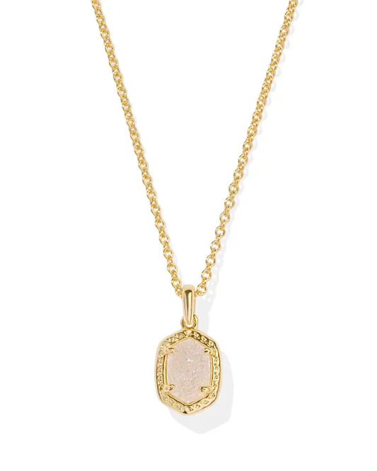 Kendra Scott Daphne Drusy Pave Frame Pendant Necklace