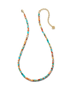 Kendra Scott Ember Strand Necklace in Bronze Veined Turq/Red Oyster