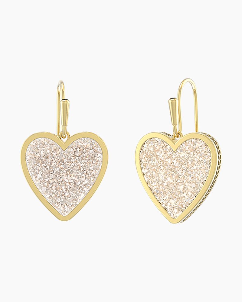 Kendra Scott Heart Drop Earrings Gold/Iridescent Drusy