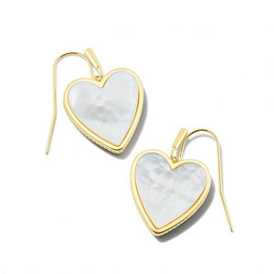 Kendra Scott Heart Drop Earrings Gold/Ivory Mother of Pearl