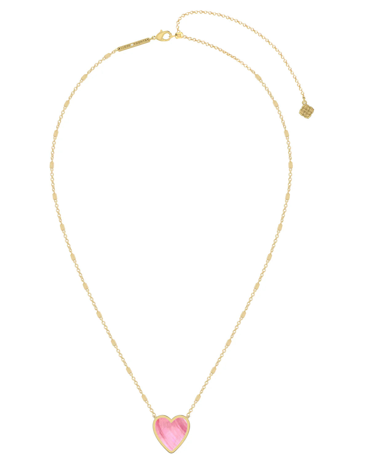 Kendra Scott Heart Pendant Necklace in Gold/Hot Pink