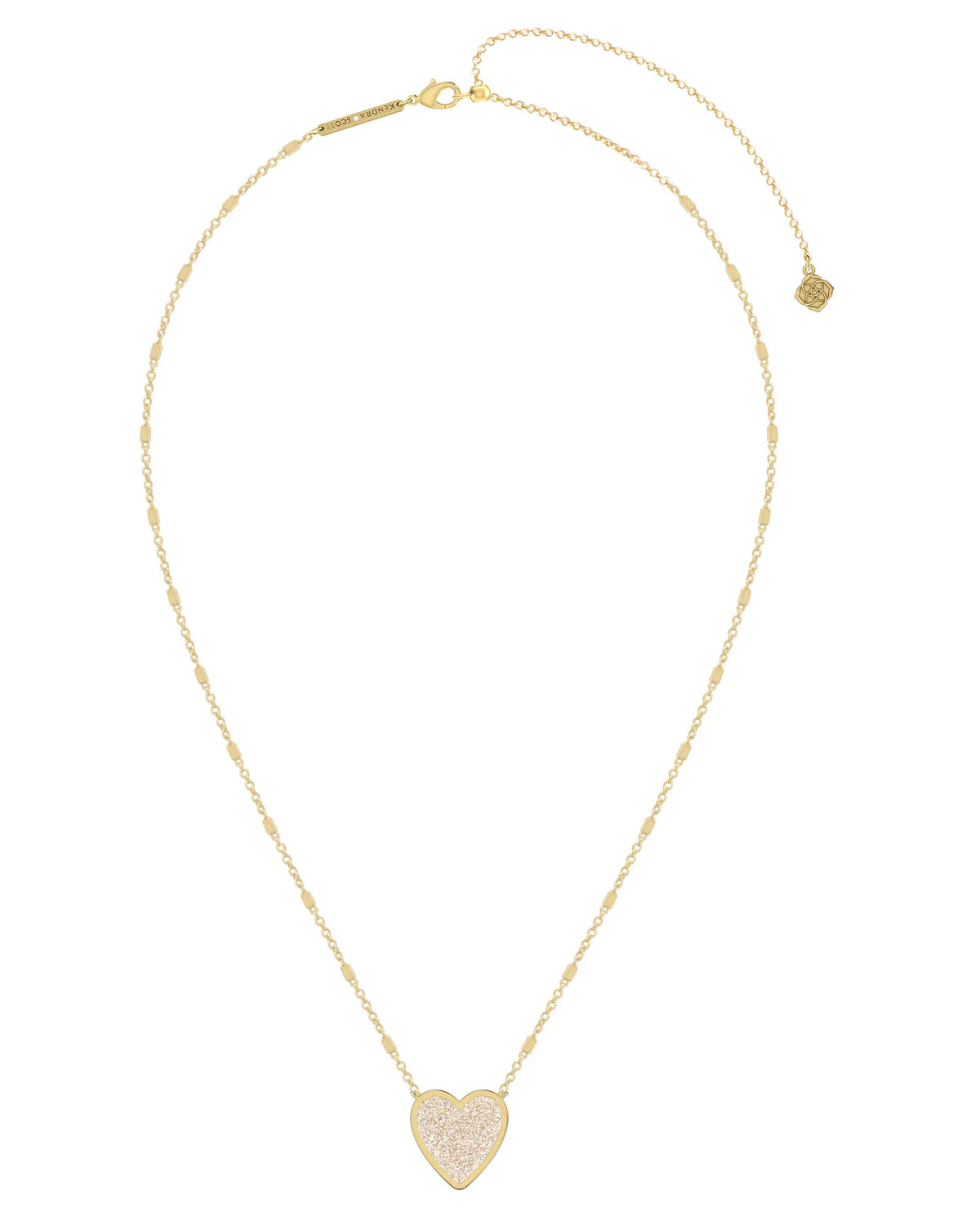 Kendra Scott Heart Pendant Necklace Gold/Iridescent Drusy