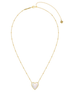 Kendra Scott Heart Pendant Necklace in Gold/Ivory Mother of Pearl