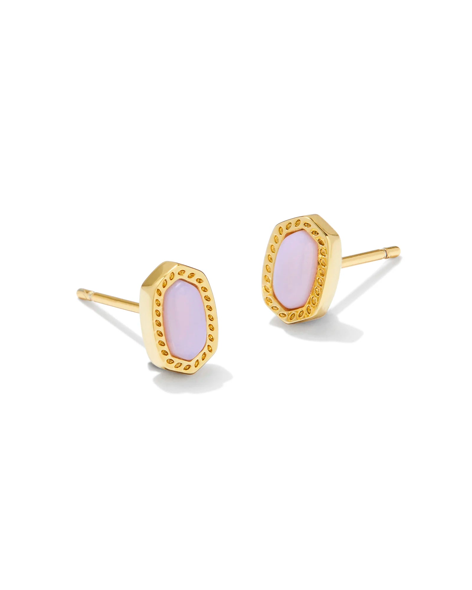 Kendra Scott Mini Ellie Stud Earrings Gold/Pink Opalite Crystal