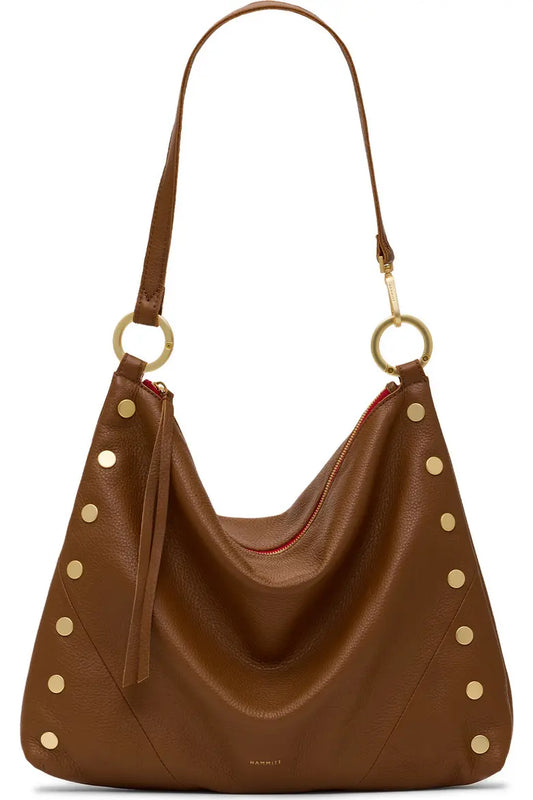 Hammitt Kyle Large Mahogany/Brushed Gold Red Zip