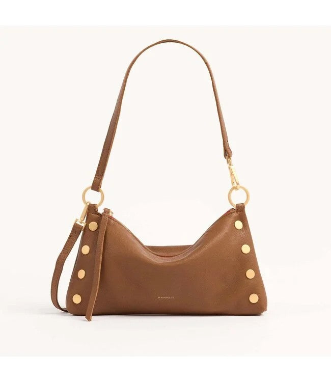 Hammitt Kyle Small Mahogany/Brushed Gold Red Zip