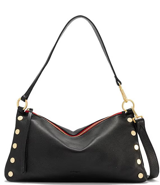 Hammitt Kyle Medium Black/Brushed Gold Red Zip