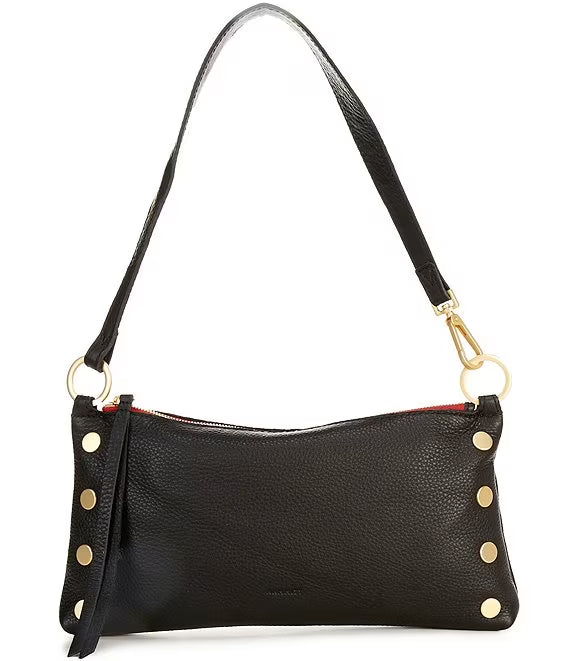 Hammitt Kyle Small Black/Brushed Gold Red Zip