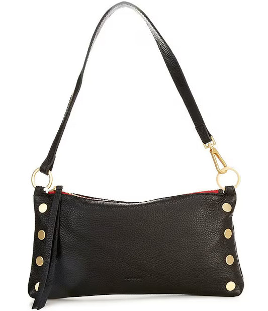 Hammitt Kyle Small Black/Brushed Gold Red Zip