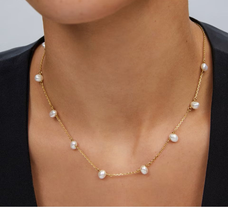 Kendra Scott Leighton Pearl Strand Necklace-Gold