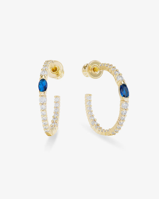 Melinda Maria Maven Hoops 1"-Sapphire