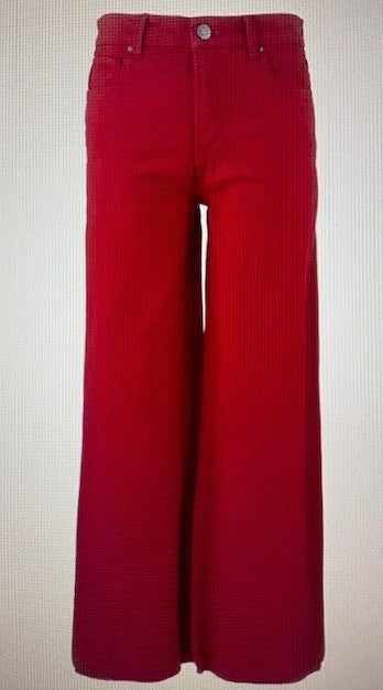 Kut From The Kloth Meg High Rise Wide Leg-Ruby Red