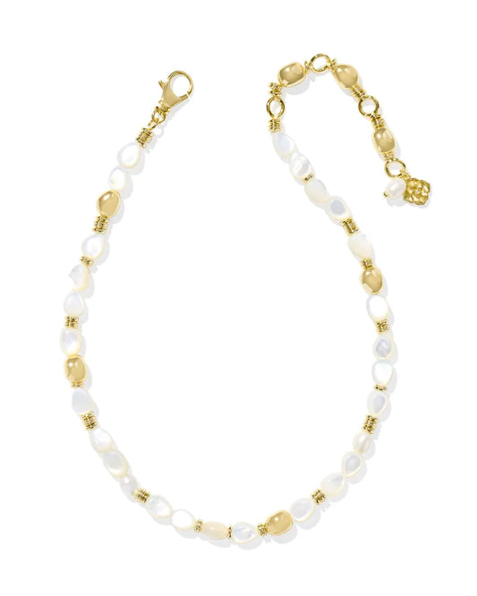 Kendra Scott Melody Beaded Strand Necklace Gold/Ivory Mother of Pearl