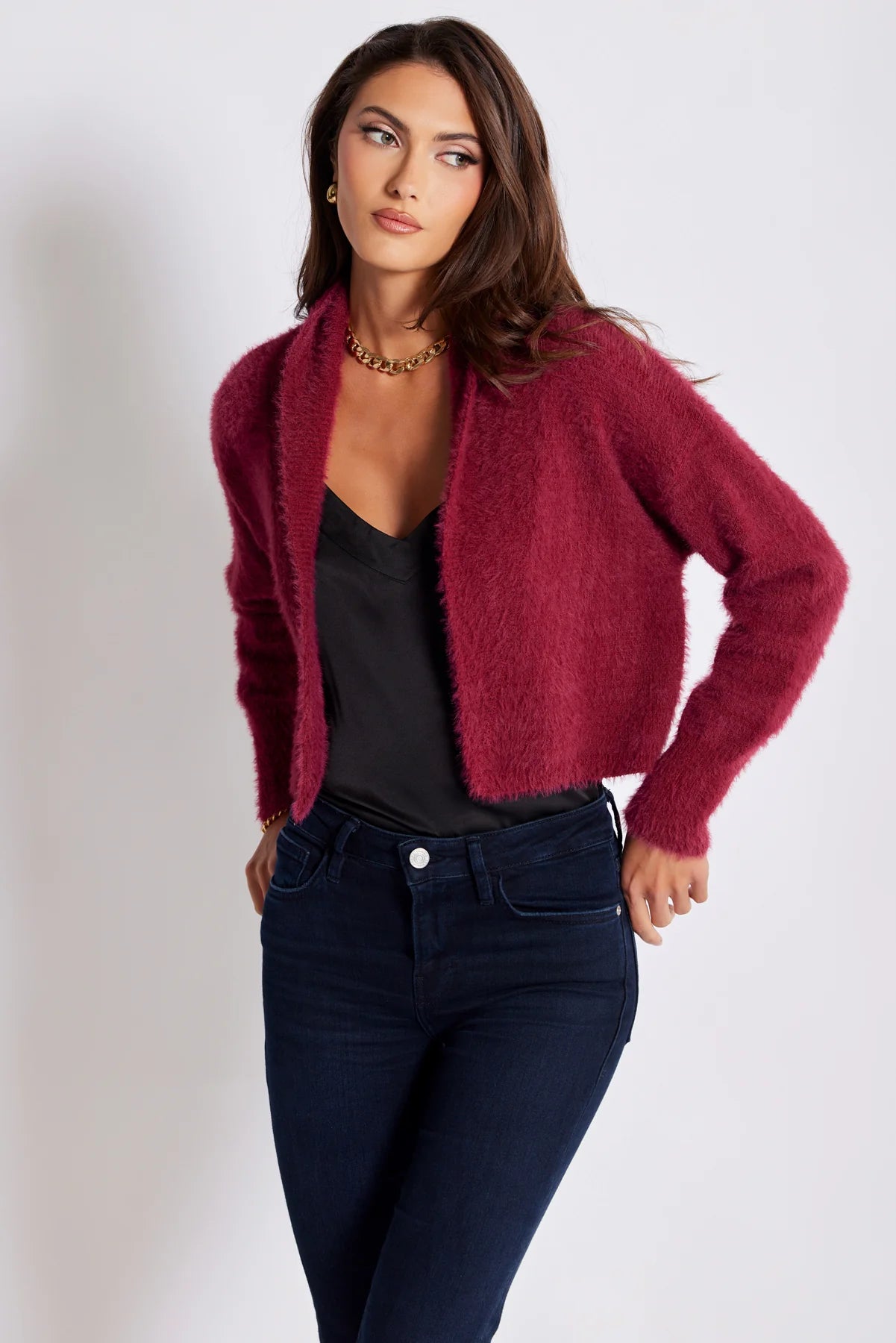 Bishop & Young Mila Cardigan-Scarlet