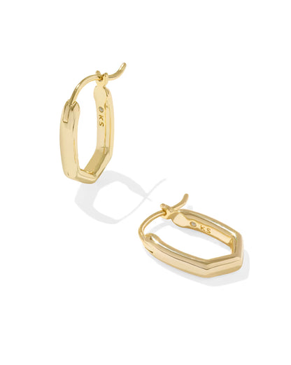 Kendra Scott Mini Elisa Abbie Huggie Earrings-Gold/White Mix